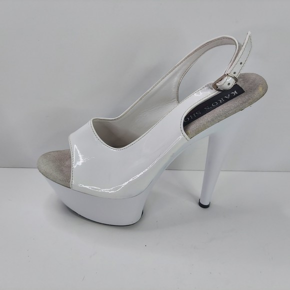 Karo's Shoes 6 inch sling back platform White Size 6 - Picture 15 of 16
